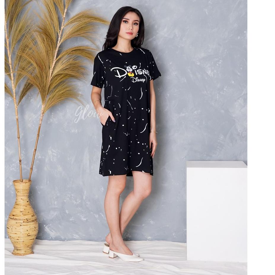Đứng lên! Áo Thun Gd001 In Hình Chuột Mickey Dạ Quang Sau Lưng Cho Người Lớn Có Túi