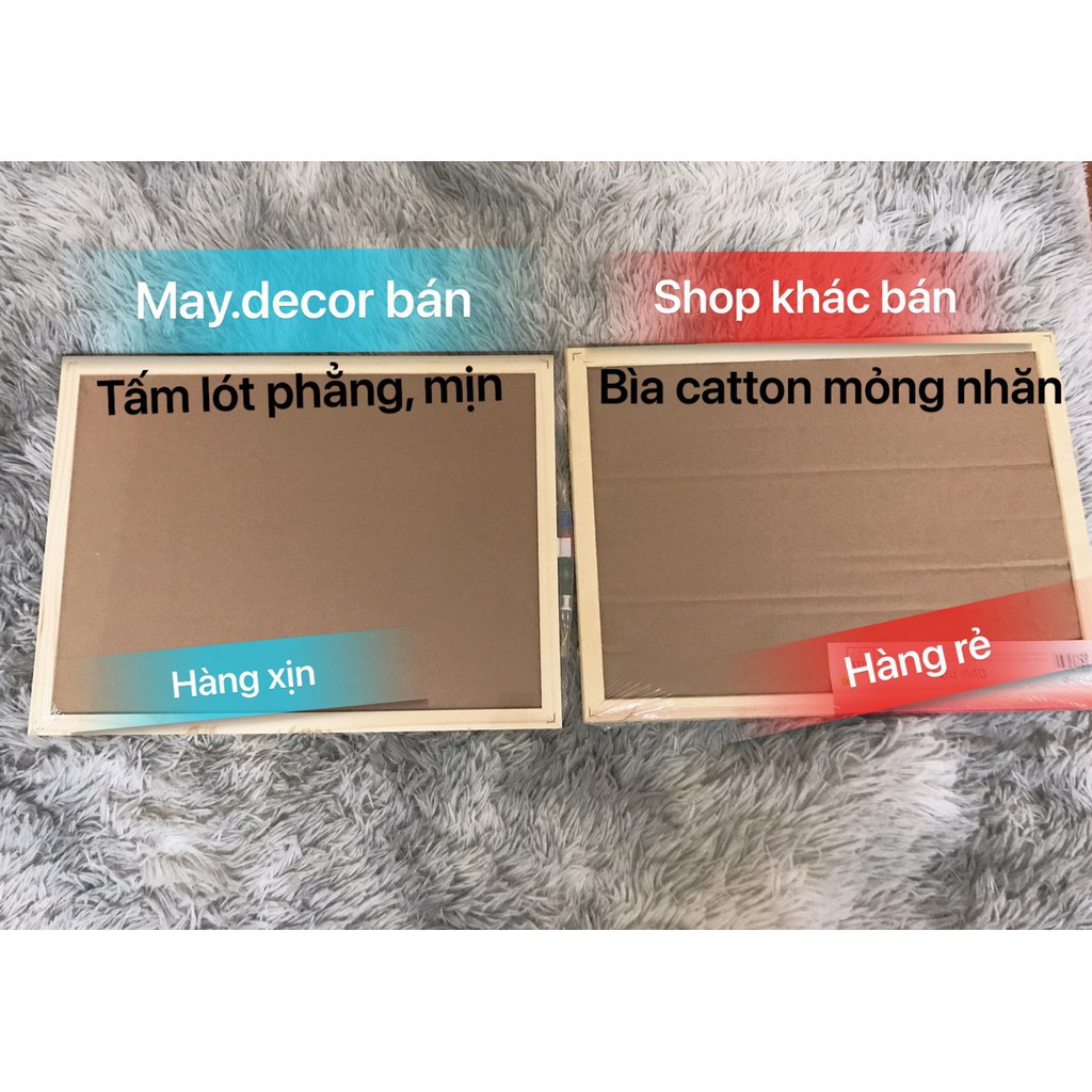 [Hàng xịn] Bảng ghim gỗ bần - ghim chú thích, thông báo, postcard -may.decor-