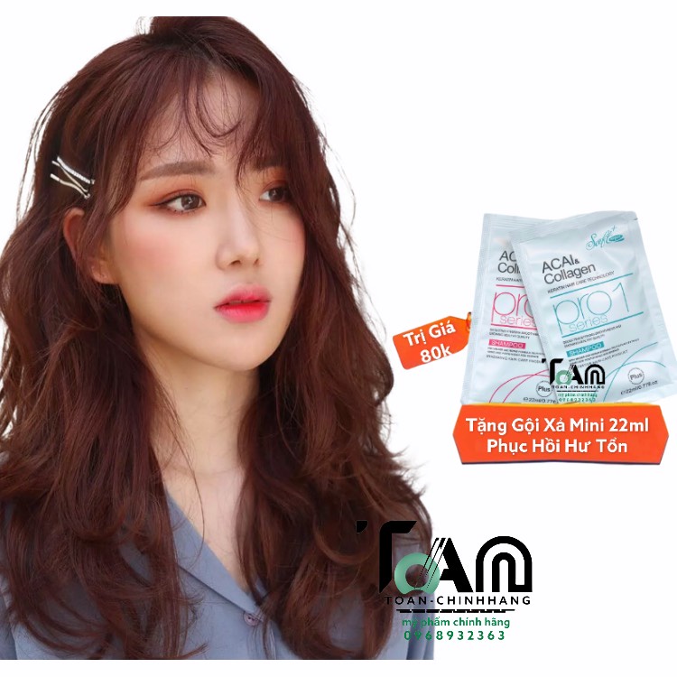 Combo  Nhuộm Tóc Màu Nâu Đỏ  Trầm + Oxy