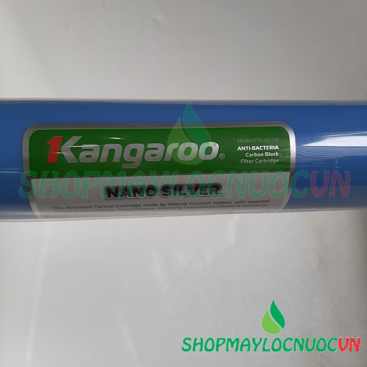 Combo 3 Lõi Lọc Nước Kangaroo gồm: Màng RO (Sản xuất tại Hàn Quốc)+ Lõi Nano Bạc+Lõi Ceramic–Tặng 04 cút nối nhanh