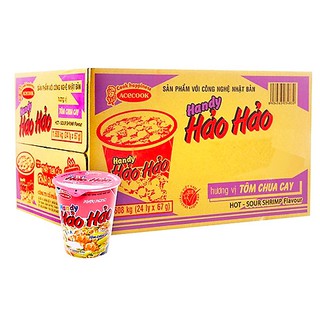Thùng 24 Ly Mì Hảo Hảo Handy Hương Vị Tôm Chua Cay (thùng 24 ly x 67g)