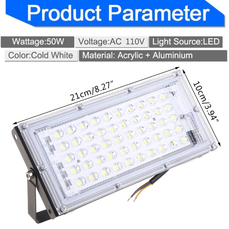 Đèn Led Chiếu Sáng Ngoài Trời 50w Ip65 110v Kèm Phụ Kiện