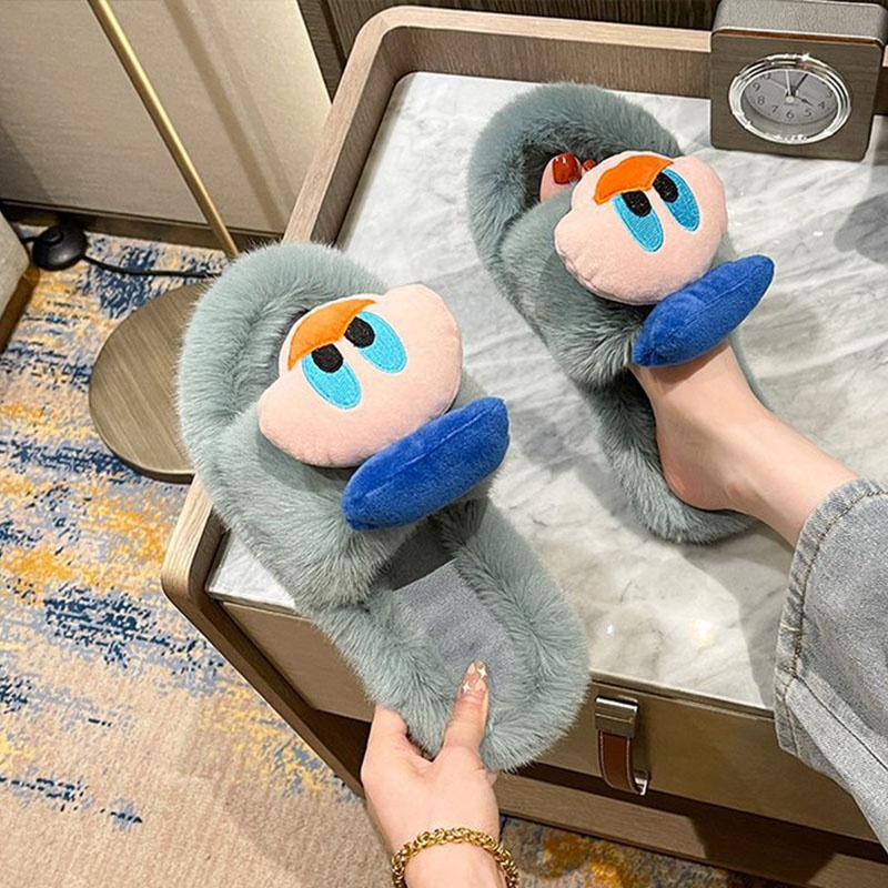 Dép Bông Đi Trong Nhà Giữ Ấm Mùa Thu Đông Phong Cách Hàn Quốc Dễ Thương Dành Cho Nữ