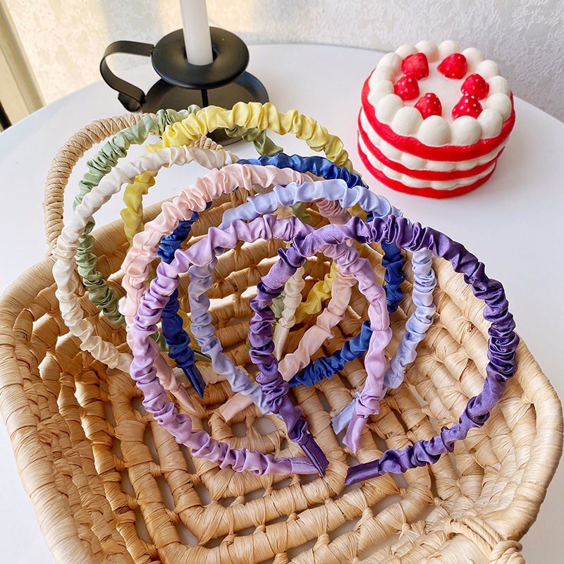 Cài tóc bờm tóc băng đô headband scrunchies trơn màu - tiemcuaan