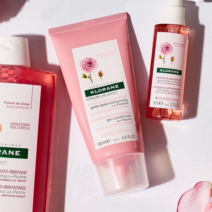 Klorane Conditioner With Organic Peony - Dầu Xả Chiết Xuất Hoa Mẫu Đơn Cho Tóc Khô Ngứa 150ml