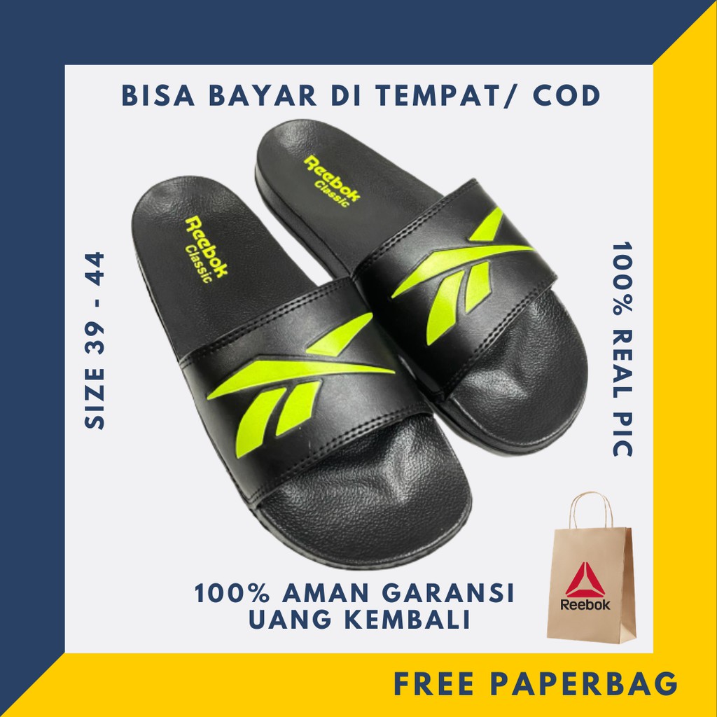 Giày SANDAL cao su SANDAL REEBOK CLASSIC màu xanh lá/đen cho nam nữ