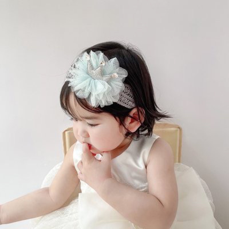 Băng đô turban cài tóc đính nơ nhiều mẫu xinh xắn cho bé gái sơ sinh 0-2 tuổi Chicbaby