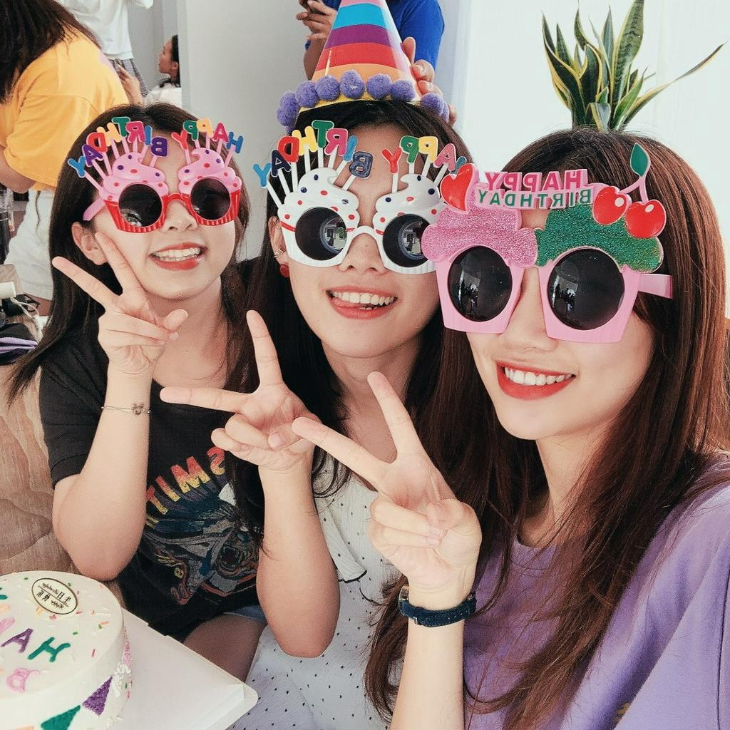 Kính mắt Happy Birthday mắt kính chúc mừng sinh nhật vui nhộn, Đồ Chơi Sinh Nhật Tiệc Tùng