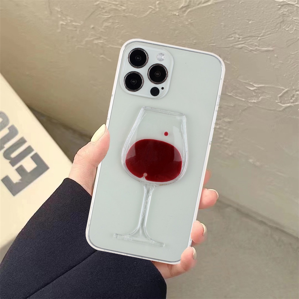 Ốp Điện Thoại Kim Tuyến Nước Hình Ly Rượu Cho iPhone 13 12 11 Pro Max 7 8 Plus X XS Max XR