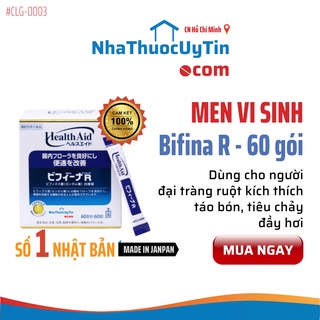 Men vi sinh sống BIFINA NHẬT BẢN, loại R hộp 60 gói hỗ trợ tiêu hóa cho trẻ em, người lớn, bà bầu, táo bón, tiêu chảy