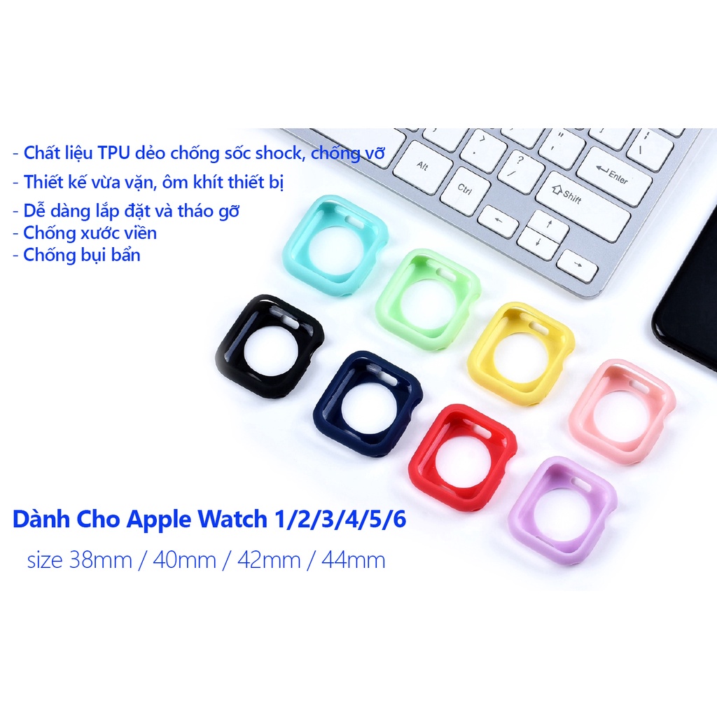 Ốp Apple Watch silicone mềm cho đồng hồ thông minh 38mm 40mm 42mm 44mm Series 1/2/3/4/5/6 - Orio