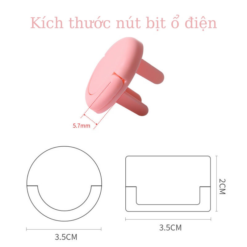 Nút bịt ổ điện an toàn cho bé. Núm đậy 2 chân 3 chân nhựa ABS cao cấp bịt kín lỗ ổ cắm - 2X MART