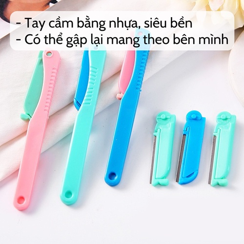 Dao tỉa lông mày SALE Dao cạo lông mày tóc mái chuyên dụng tại nhà Ailin 2 lưỡi sắc bén nhỏ gọn tiện lợi