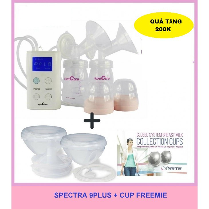 Bảo hành Chính hãng Combo Máy hút sữa Spectra 9plus +cup Freemie 2018
