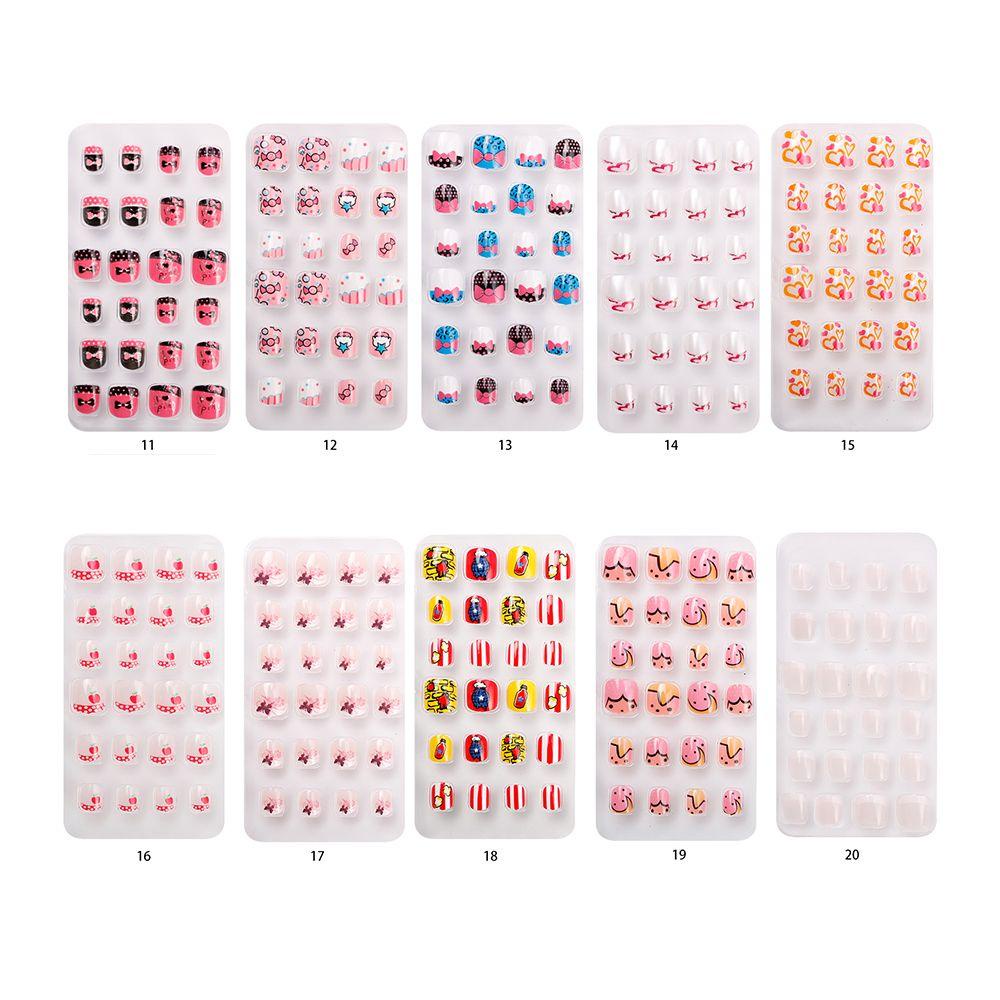 XIANTIN Hộp 24 Móng Tay Giả Hình Oval Thời Trang Cho Bé