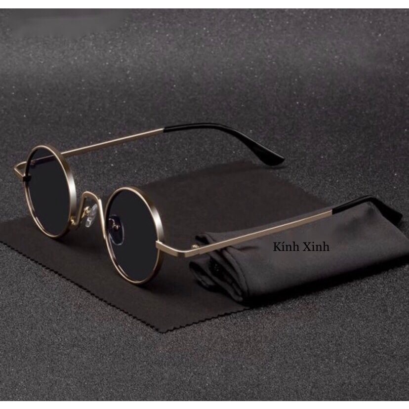 Kính mát nam nữ thầy bói dáng tròn nhỏ mini sành điệu