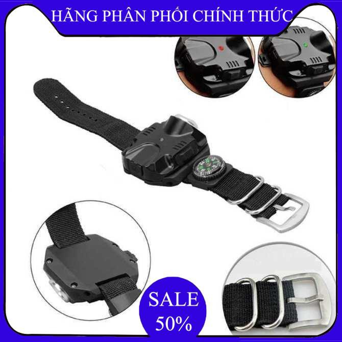 ✔️ Đèn pin đeo tay,Đèn Led Siêu Sáng đeo tay Kiêm La Bàn Phượt - DH2211 ()  - Bảo hành úy tín 1 đổi 1 ✔️