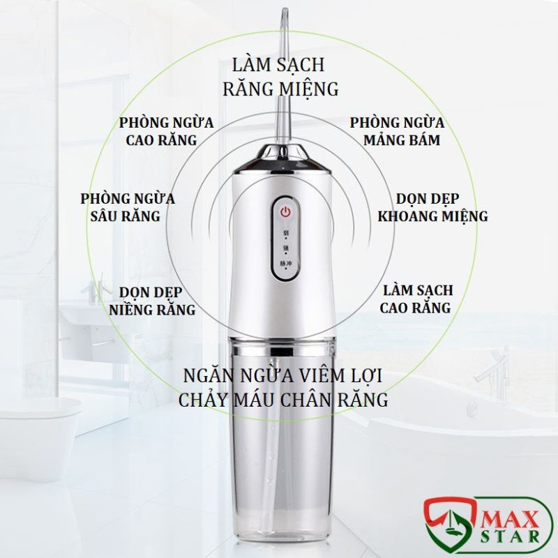 Máy Tăm Nước Cầm Tay - Tăm Nước Vệ Sinh Răng Miệng Oral Irrigator Bản Quốc Tế Chuẩn Châu Âu có sẵn