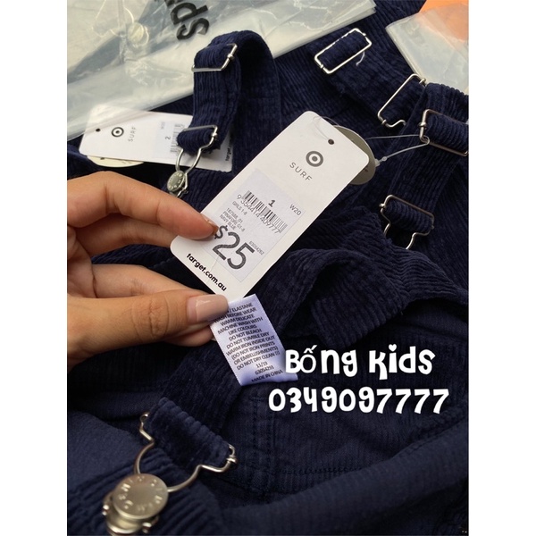 Yếm Váy Nhung Bé Gái Xanh Tuyền Target