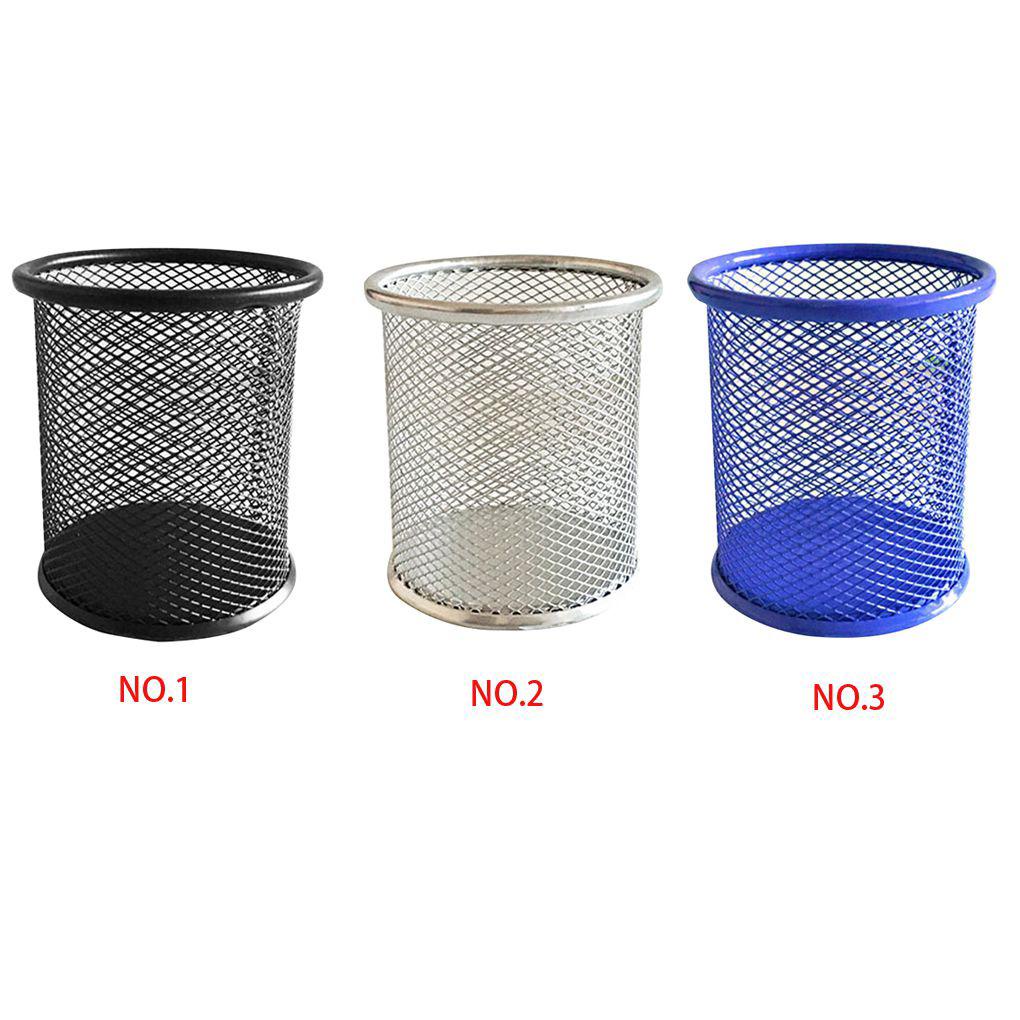 Giá Đỡ Bút Bằng Lưới Kim Loại Hình Trụ Tiện Dụng Cho Văn Phòng