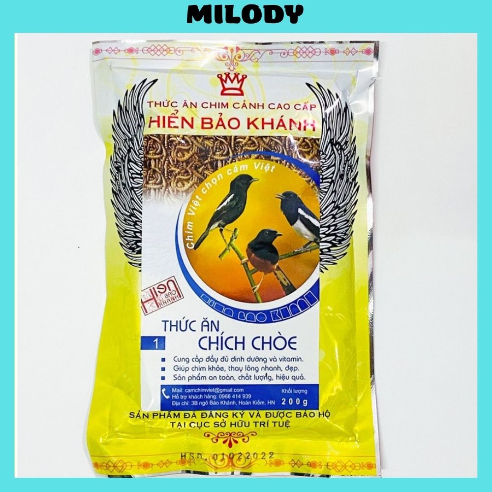 Cám chim chào mào Hiển Bảo Khánh số 1, 2 cao cấp chất lượng gói 200gram - Phụ kiện Milody