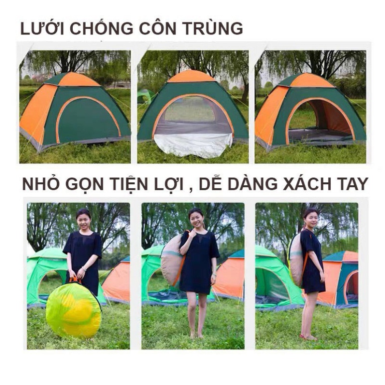 lều tự bung gia đình, lều bung 4-6 người, lều bung 2x2m siêu rẻ siêu to, siêu thoáng chống mưa nắng cực tốt