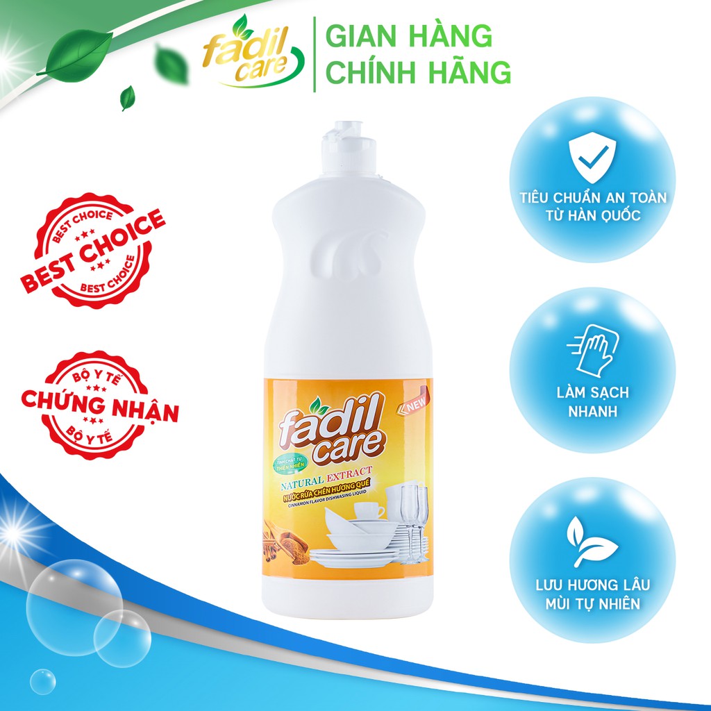 Nước rửa bát đa năng Fadil Care, Nước rửa chén công nghệ Hàn Quốc, Chai 800ml