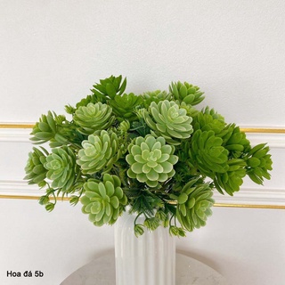 HOA GIẢ 🌺 HOA SEN ĐÁ GIẢ CÀNH 5 BÔNG