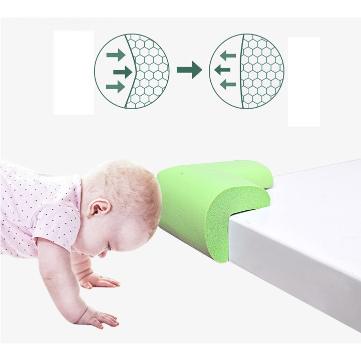 Miếng Mút Xốp Bọc Cạnh Bàn - Bịt Góc Bàn An Toàn Cho Bé Bằng cao su non