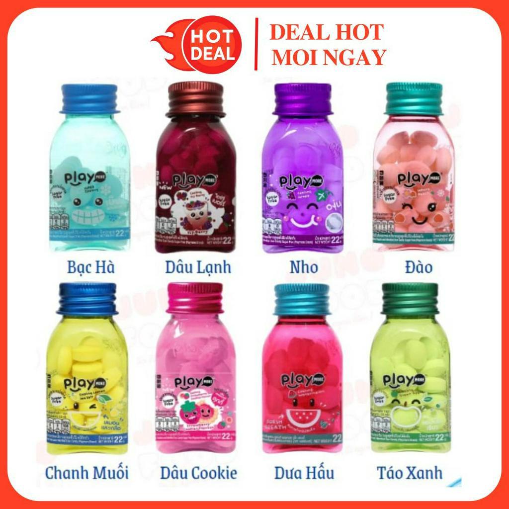 Kẹo PlayMore Dưa Hấu/Bạc Hà/Xí Muội/Táo/Nho Hũ 22G