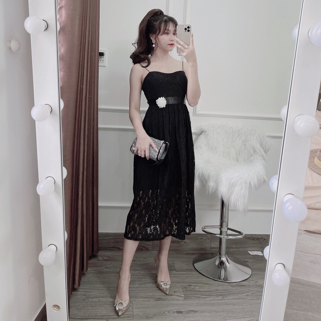 Đầm đen dự tiệc - đầm đen 2 dây - đầm body đen - váy đen dáng dài, KC House