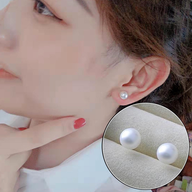 Khuyên tai đính ngọc trai đơn giản