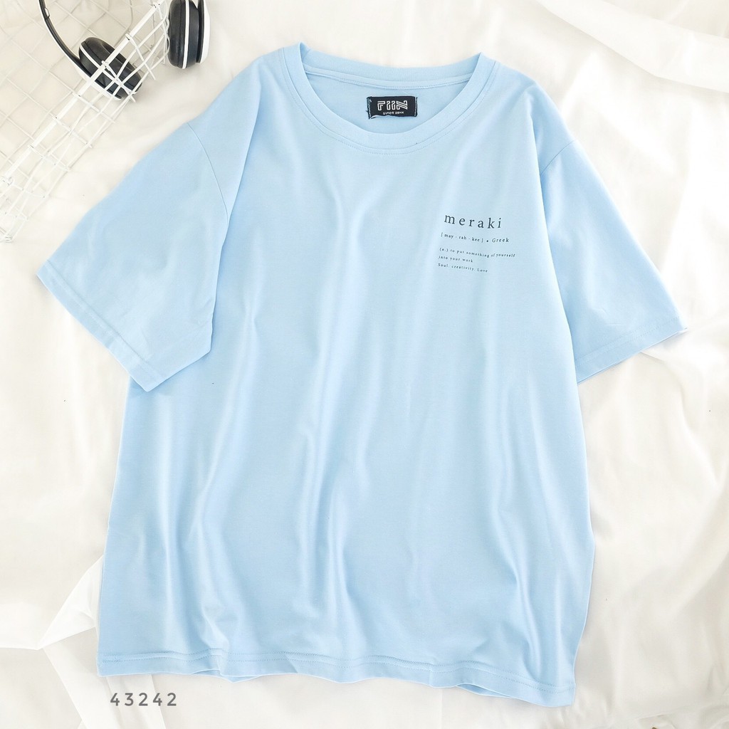 Áo thun tay lỡ MERAKI nhiều màu Ulzzang - Made by Fiin