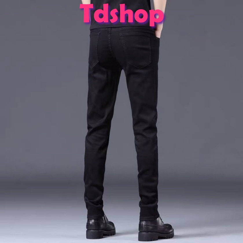 Quần Jeans Skinny màu đen trơn MIAA, Chất Liệu Jean Co Giãn 4 Chiều Cao Cấp QN 03