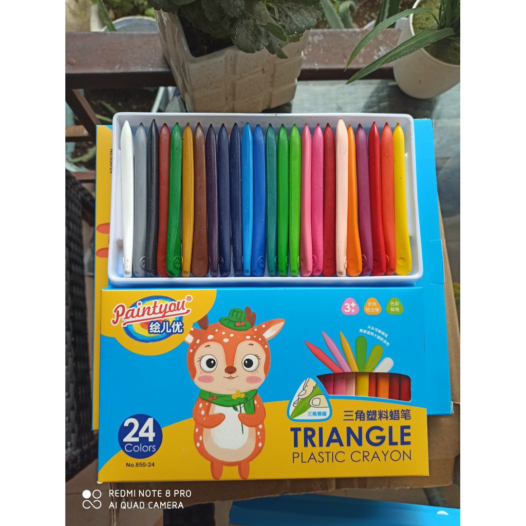Set 24 bút màu sáp hữu cơ không phai màu ra tay