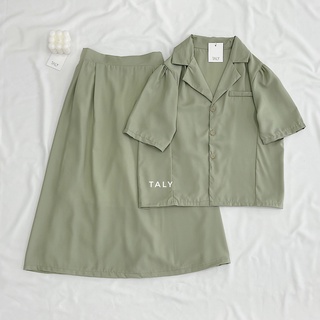 Set áo cổ vest + chân váy midi TALY S31036