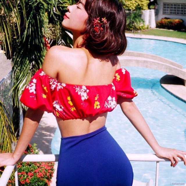 [Size L mã nowshipvui] Bikini trễ vai hoạ tiết hoa mùa hè | BigBuy360 - bigbuy360.vn