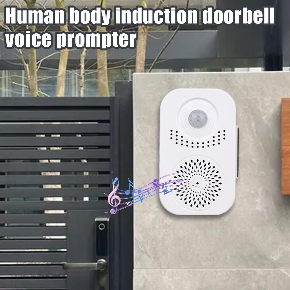 YNATURAL Wireless Smart Doorbell Automatic Induction Infrared Induction Alarm System Voice Prompter Human Body Induction Doorbell Welcome to Sensor Free Installation Voice Broadcast Greeter