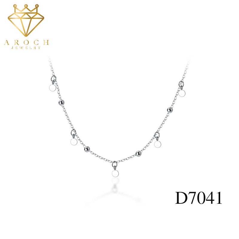 Dây chuyền bạc Ý s925 trái tim nhỏ tua rua D7041 - AROCH Jewelry