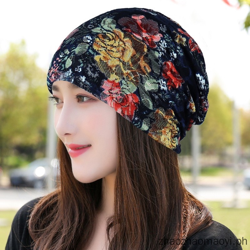 Mũ trùm đầu chống bụi bẩn thoáng khí in họa tiết thời trang nam nữ