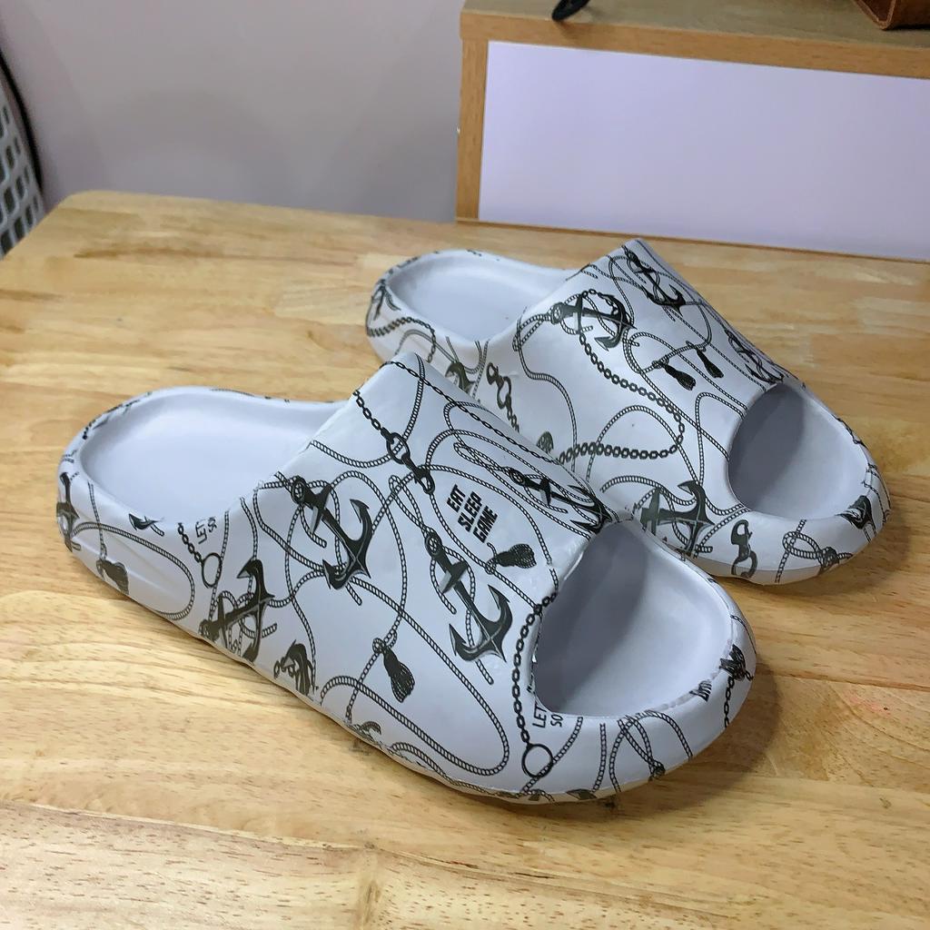 𝐢𝐃É𝐏 𝐃𝐋𝟎𝟕𝟒 Dép bánh mì nam quai ngang Slide YZ họa tiết Mỏ Neo Mốc Câu đúc EVA siêu nhẹ thời trang