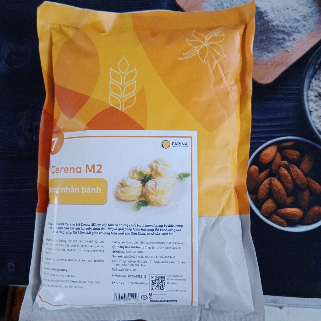 Bột Trộn Sẵn Nhân Su Kem Farina Cerena M2 Túi 1kg