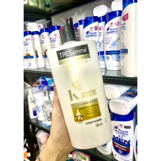 [HÀNG MỸ CHAI TO 700ml] DẦU GỘI XẢ TRESEMME MỸ KERATIN SMOOTH WITH MARULA OIL 650ML