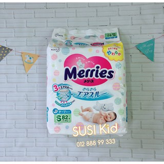 Bỉm DÁN TIÊU CHUẨN MERRIES nội địa Nhật NB90/S82/M64/L54