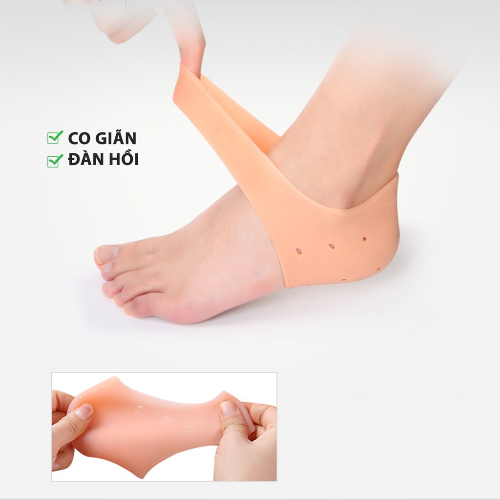 Vớ silicone mang gót chân chống nứt nẻ chống bong tróc da và hồng gót sen_PK68