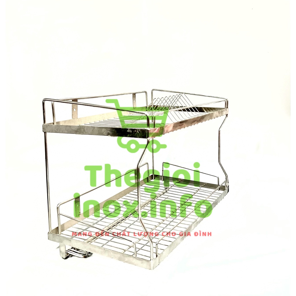 Kệ Úp chén 2 tầng treo tường Inox 304