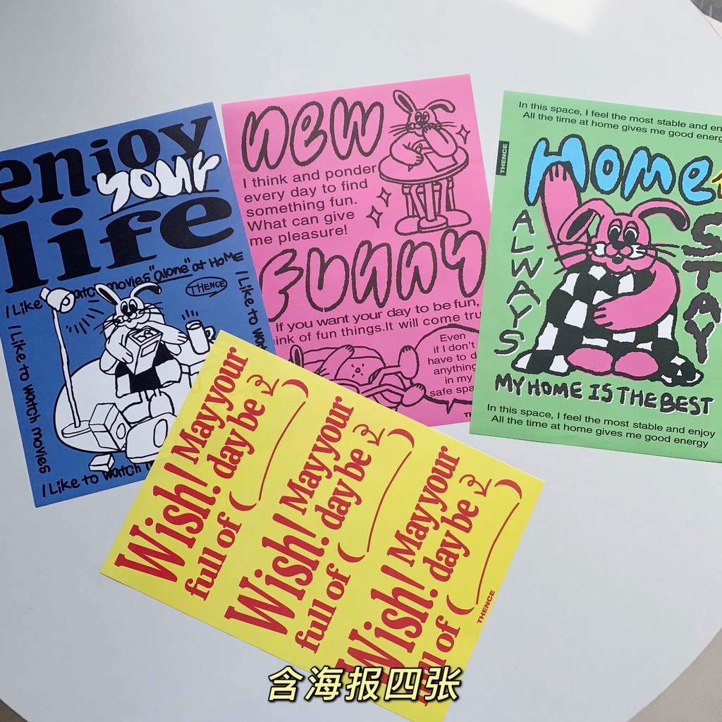 Set 15 thẻ ảnh trang trí dán tường phong cách retro độc đáo dễ thương