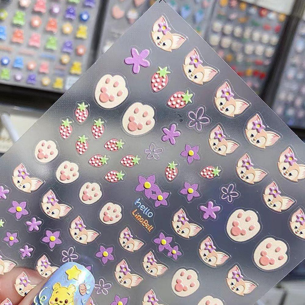 Miếng Dán Trang Trí Móng Tay DIY Họa Tiết Hoạt Hình 5D Xinh Xắn