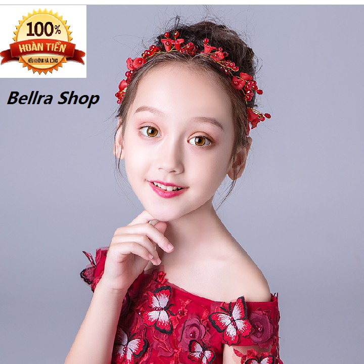 Vòng Hoa Đội Đầu Hình Bông Hoa Loa Kèn Màu Đỏ Cho Bé Gái