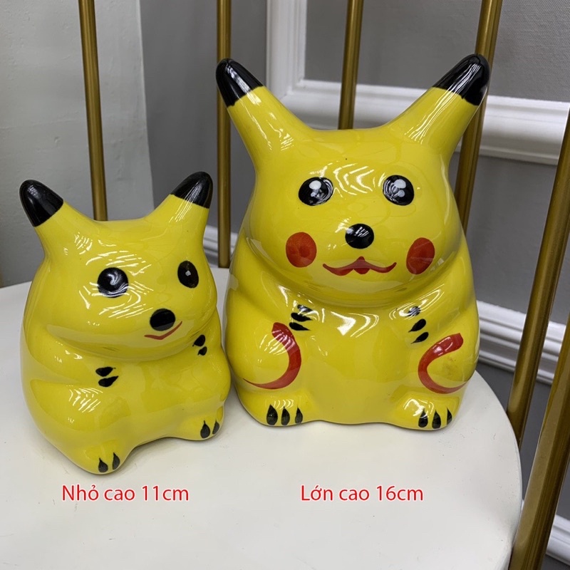 Ống tiết kiệm sứ pikachu đáng yêu, heo đất pikachu sứ nhỏ dễ thương